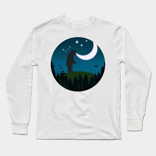 Bear on the night hills Long Sleeve T-Shirt